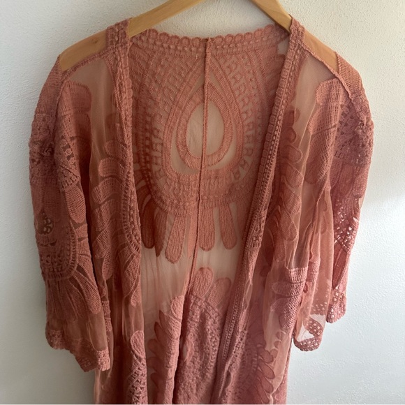 Agnes & Dora Tops - Agnes & Dora lace duster pale pink XXL